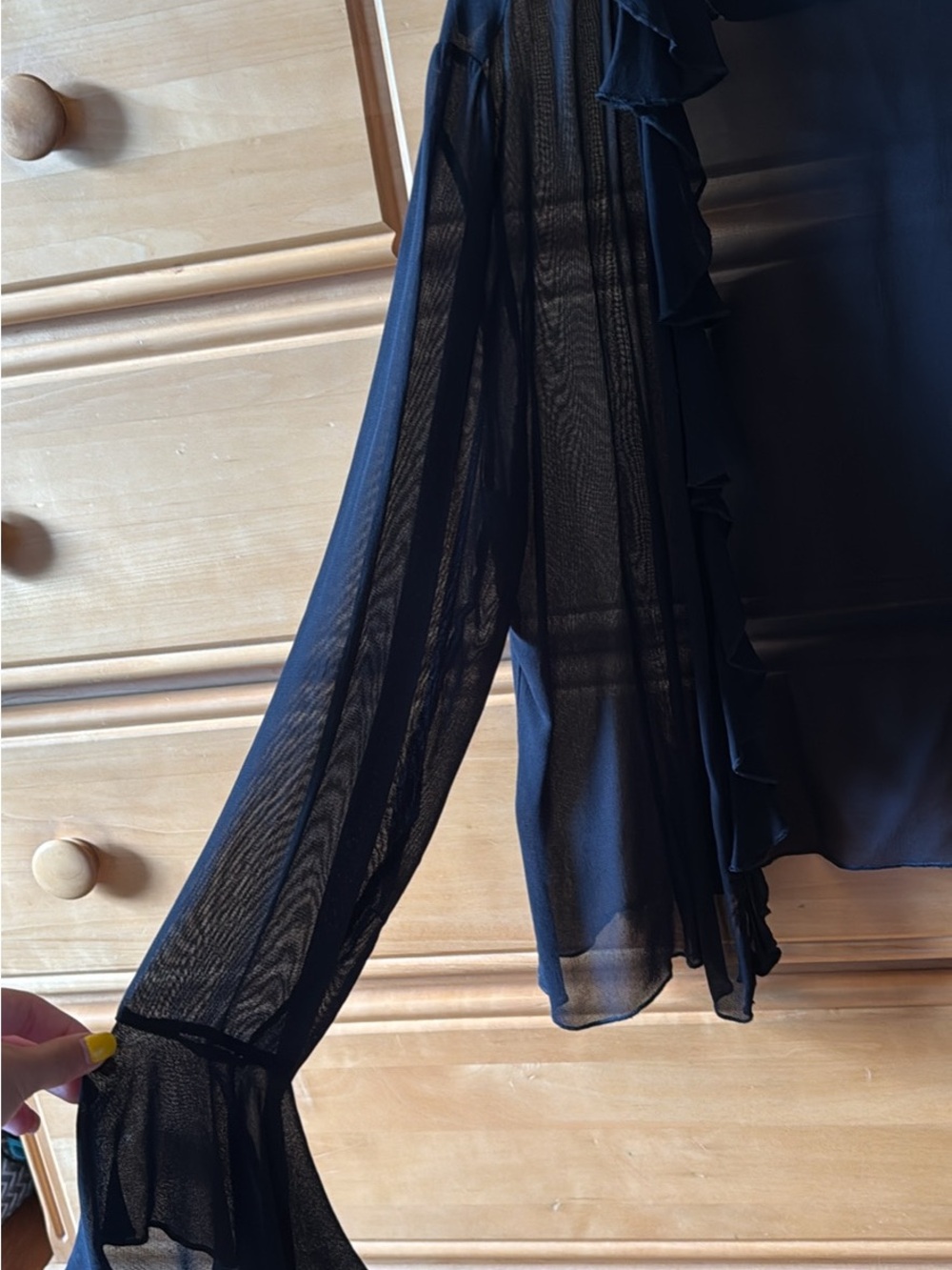 Sheer Ruffle Front Cardigan - Picture 3 of 3